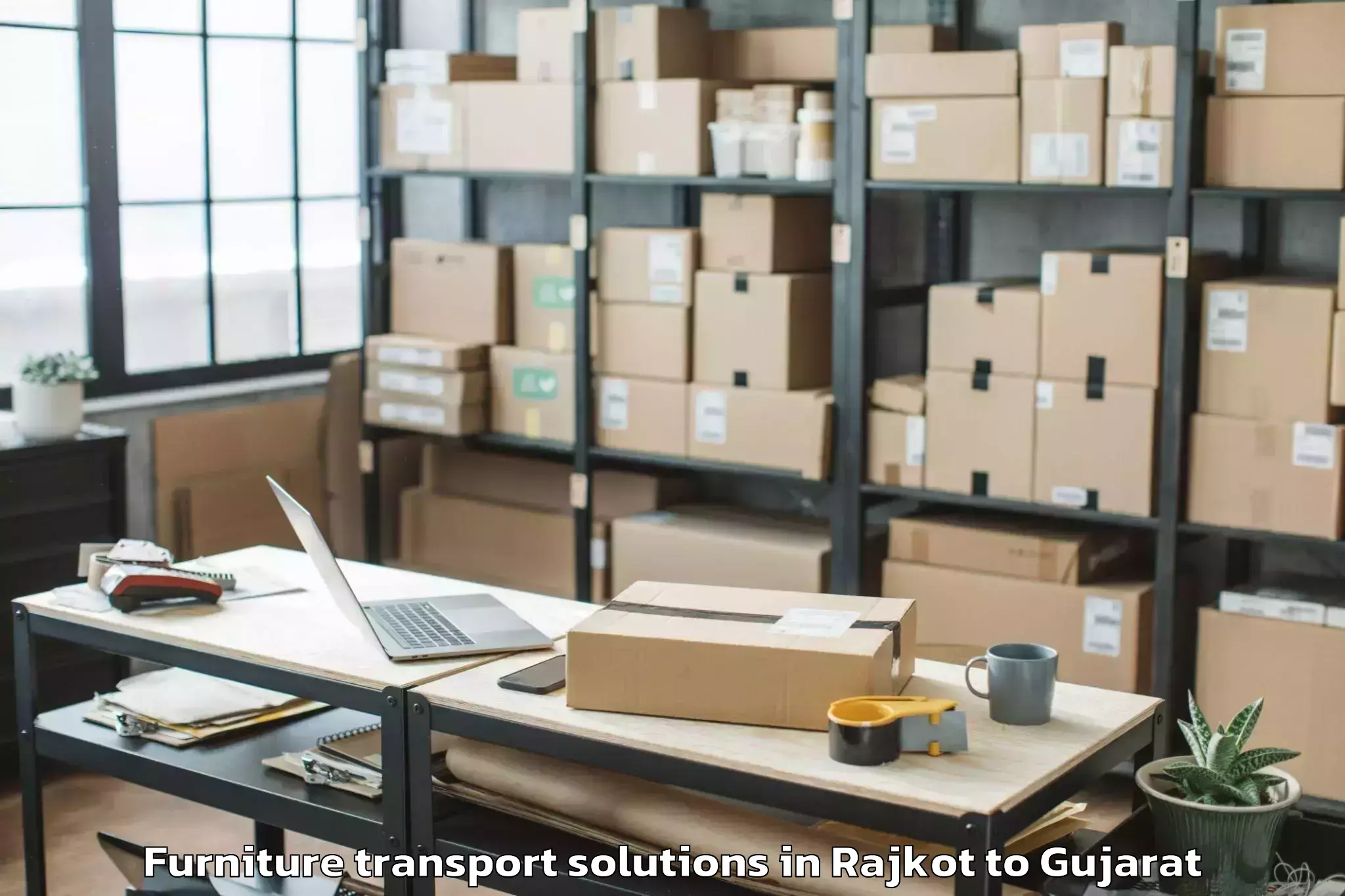 Reliable Rajkot to Garbada Furniture Transport Solutions